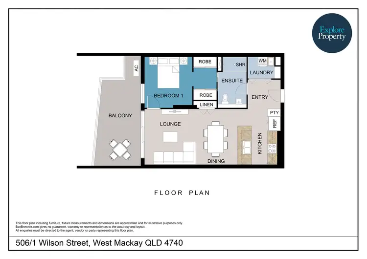Floorplan of Homely apartment listing, 506/1 Wilson Street, West Mackay QLD 4740