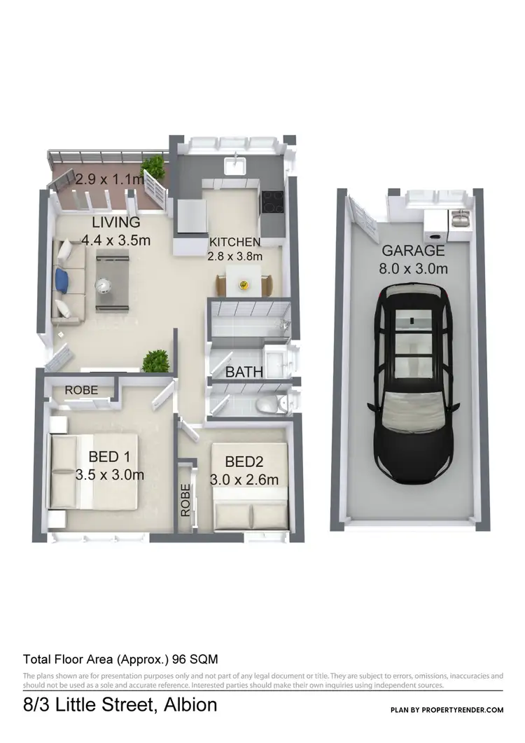 Floorplan of Homely unit listing, 8/3 Little Street, Albion QLD 4010