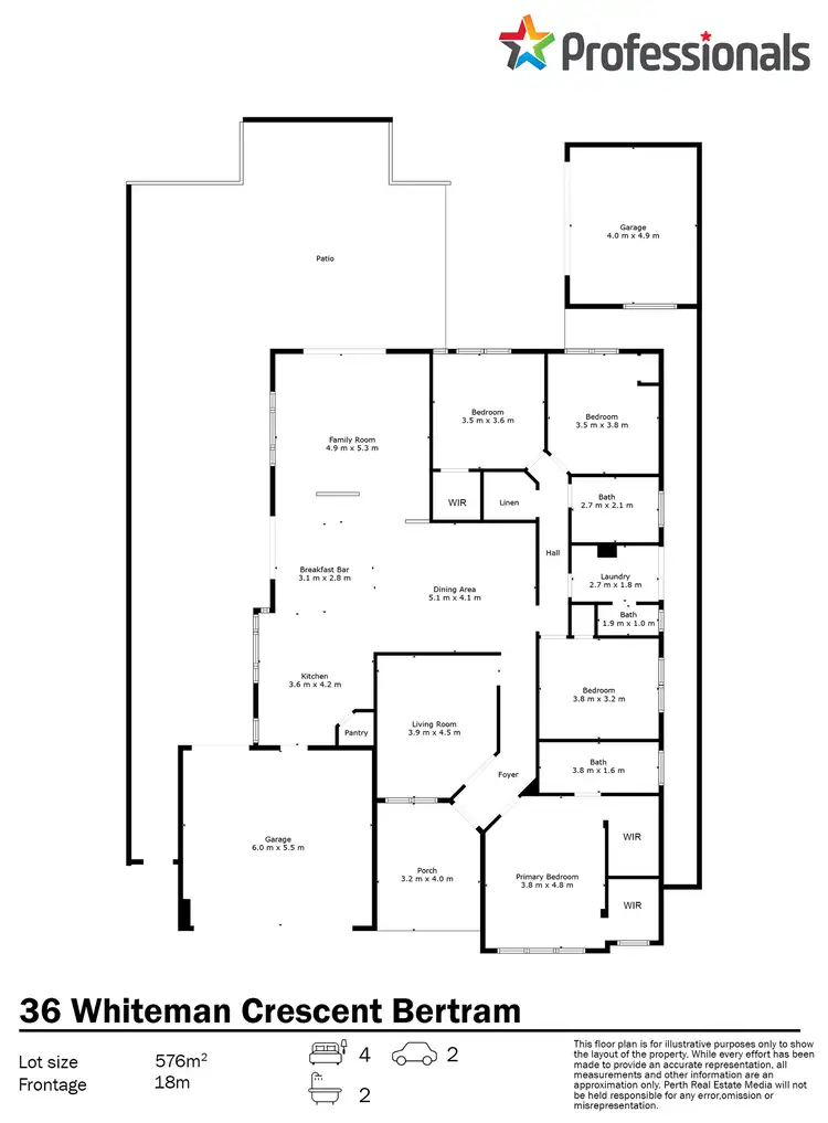 Floorplan of Homely house listing, 36 Whiteman Crescent, Bertram WA 6167