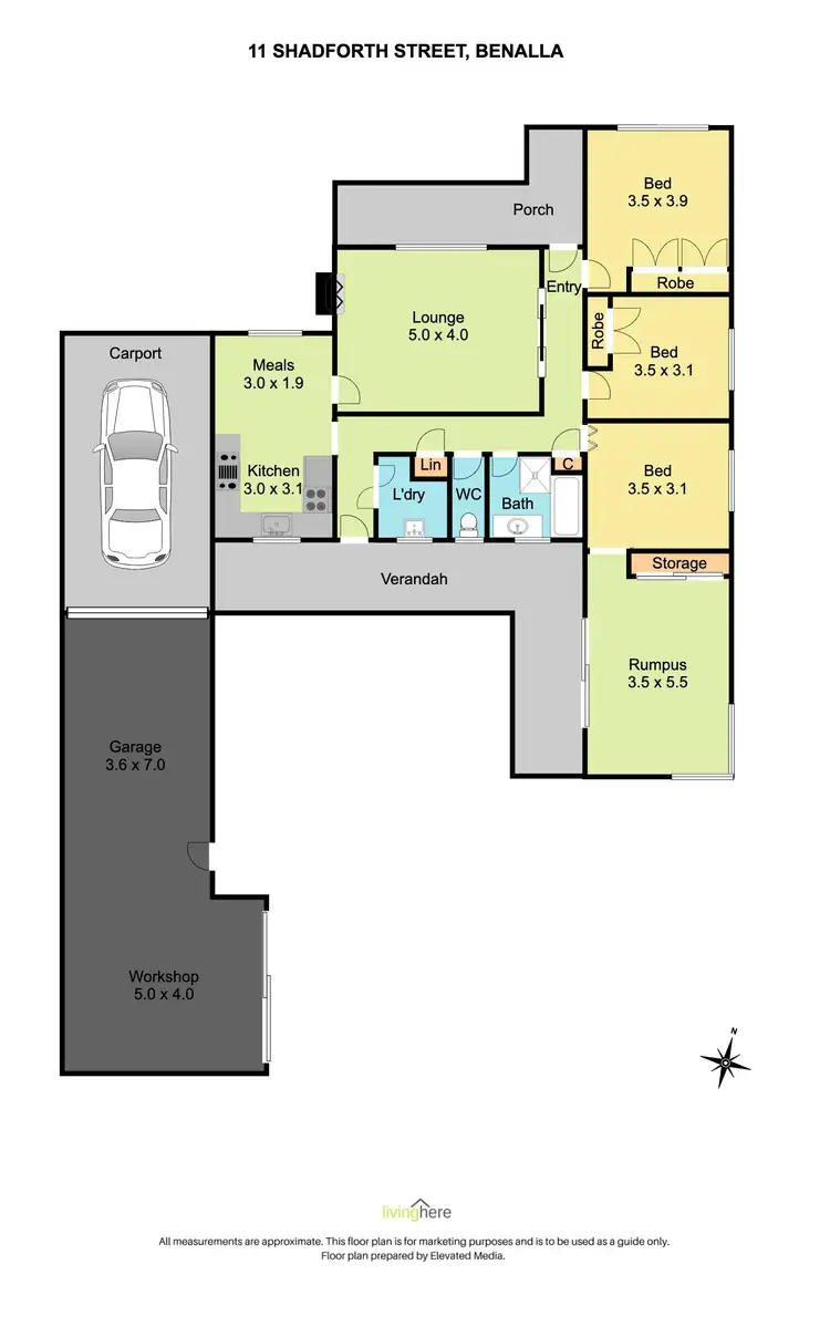 Floorplan of Homely house listing, 11 Shadforth Street, Benalla VIC 3672