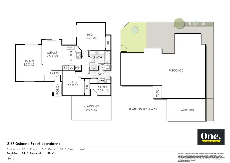 Floorplan of Homely villa listing, 2/67 Osborne Street, Joondanna WA 6060