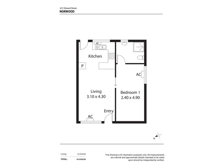 Floorplan of Homely unit listing, 3/21 Edward Street, Norwood SA 5067