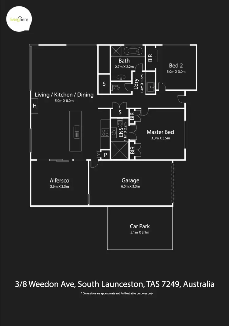 Floorplan of Homely unit listing, 3/8 Weedon Avenue, South Launceston TAS 7249