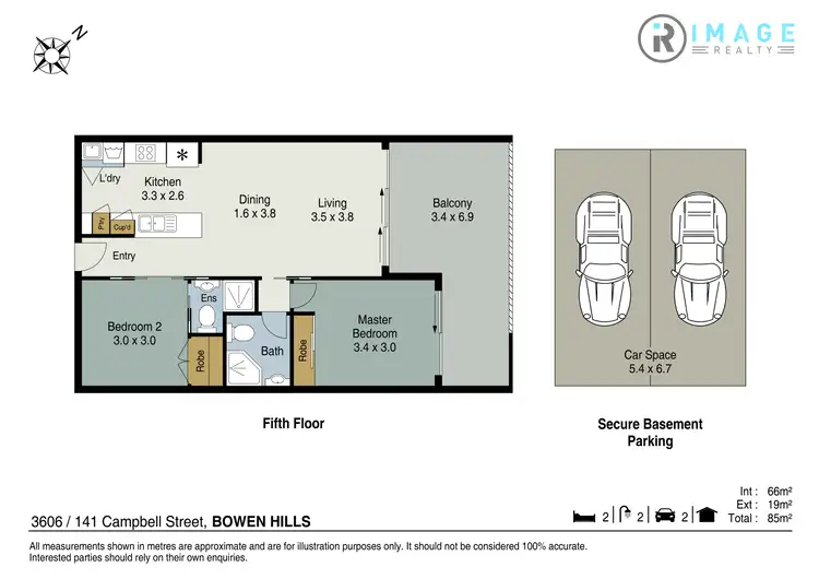 Floorplan of Homely apartment listing, 3606/141 Campbell Street, Bowen Hills QLD 4006