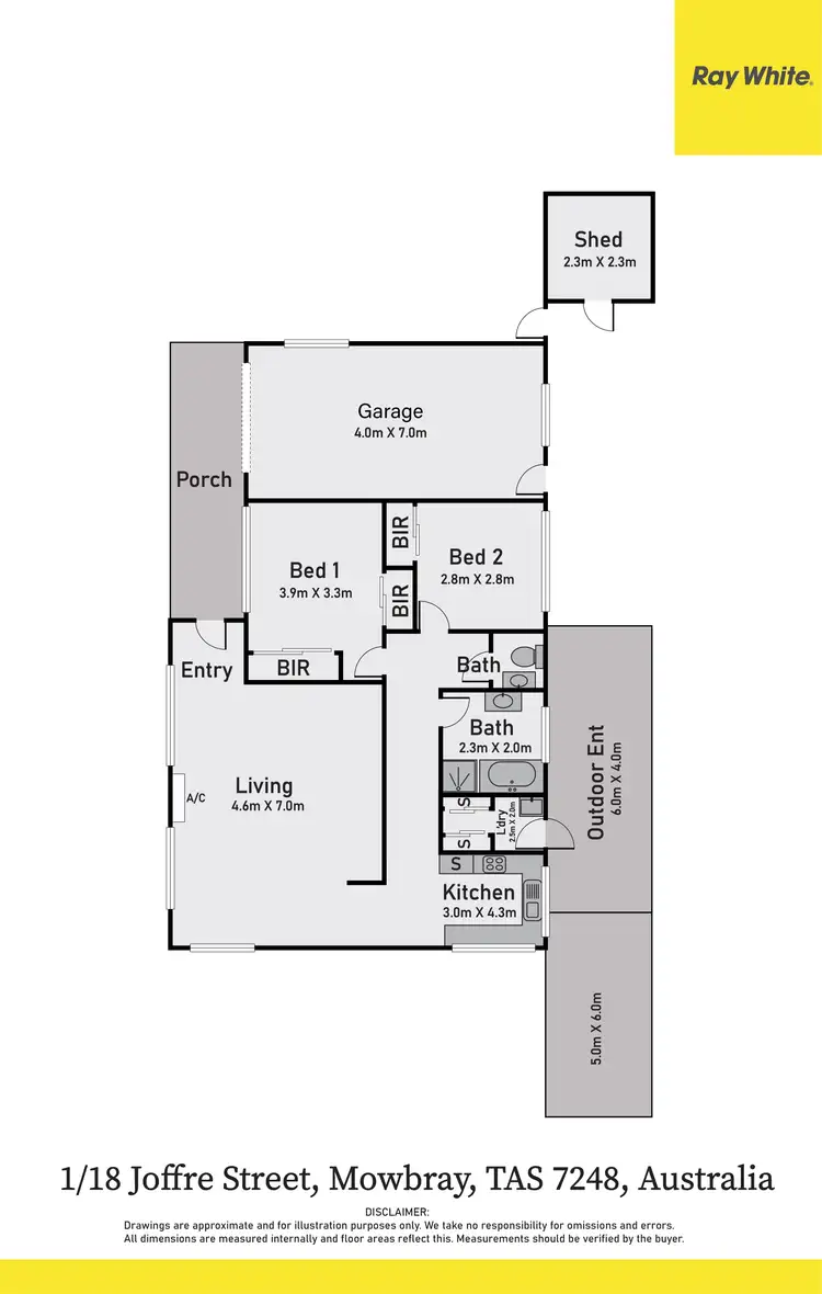 Floorplan of Homely unit listing, 1/18 Joffre Street, Mowbray TAS 7248