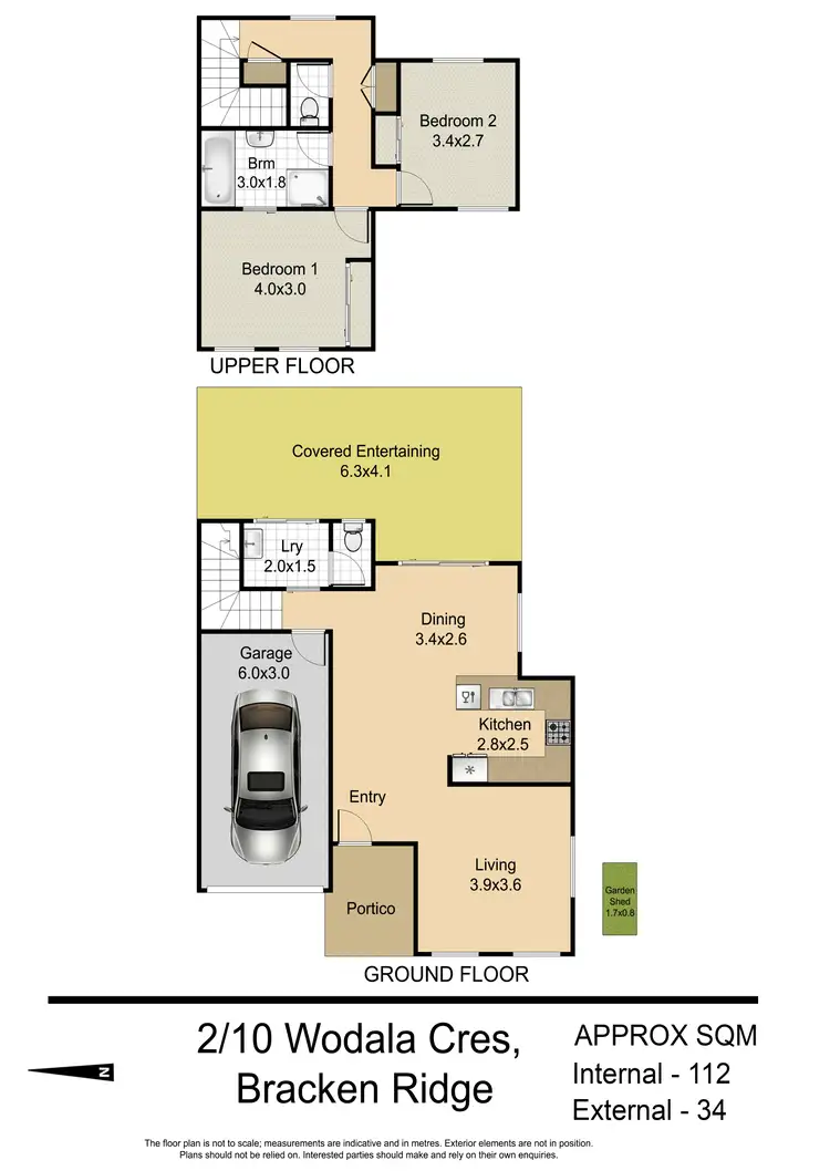 Floorplan of Homely semi-detached listing, 2/10 Wodala Crescent, Bracken Ridge QLD 4017