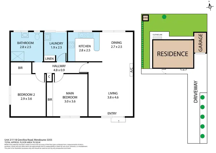 Floorplan of Homely unit listing, 2/1118 Grevillea Road, Wendouree VIC 3355