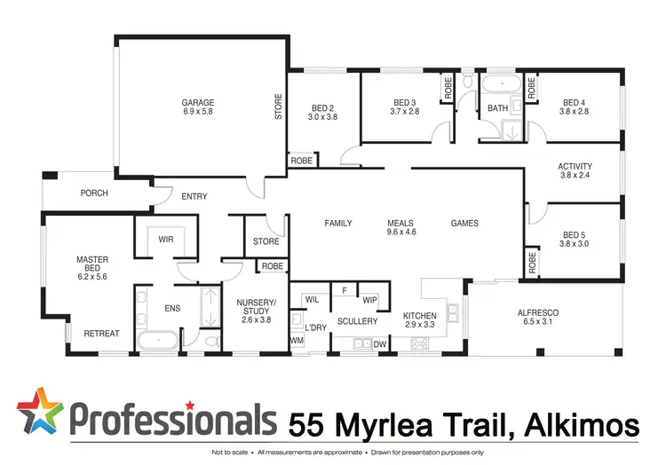 Floorplan of Homely house listing, 55 Myrlea Trail, Alkimos WA 6038