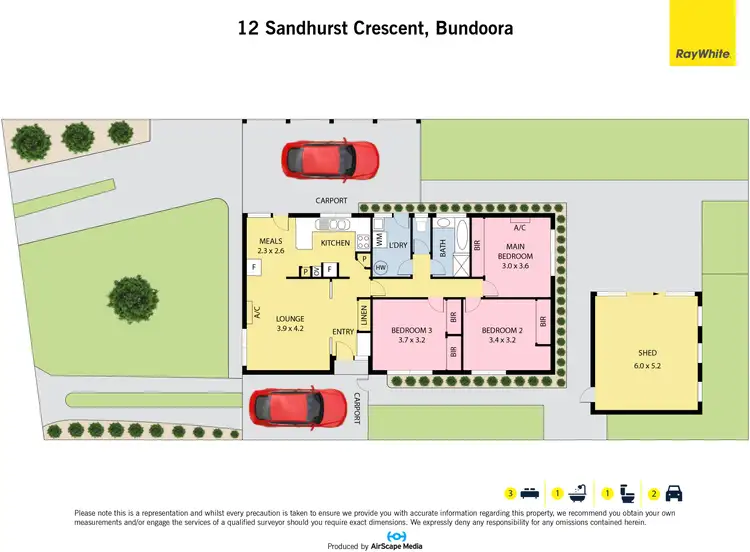 Floorplan of Homely house listing, 12 Sandhurst Crescent, Bundoora VIC 3083