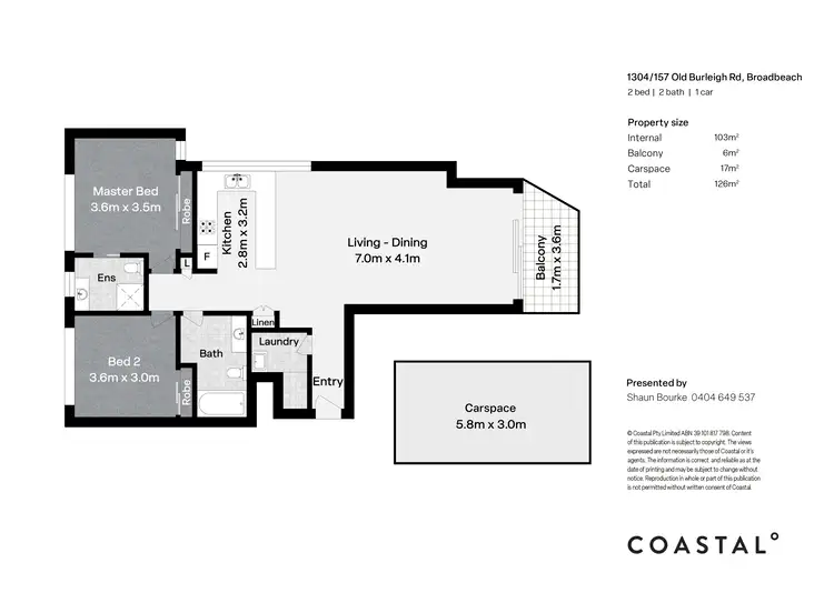 Floorplan of Homely apartment listing, 1304/157 Old Burleigh Road, Broadbeach QLD 4218