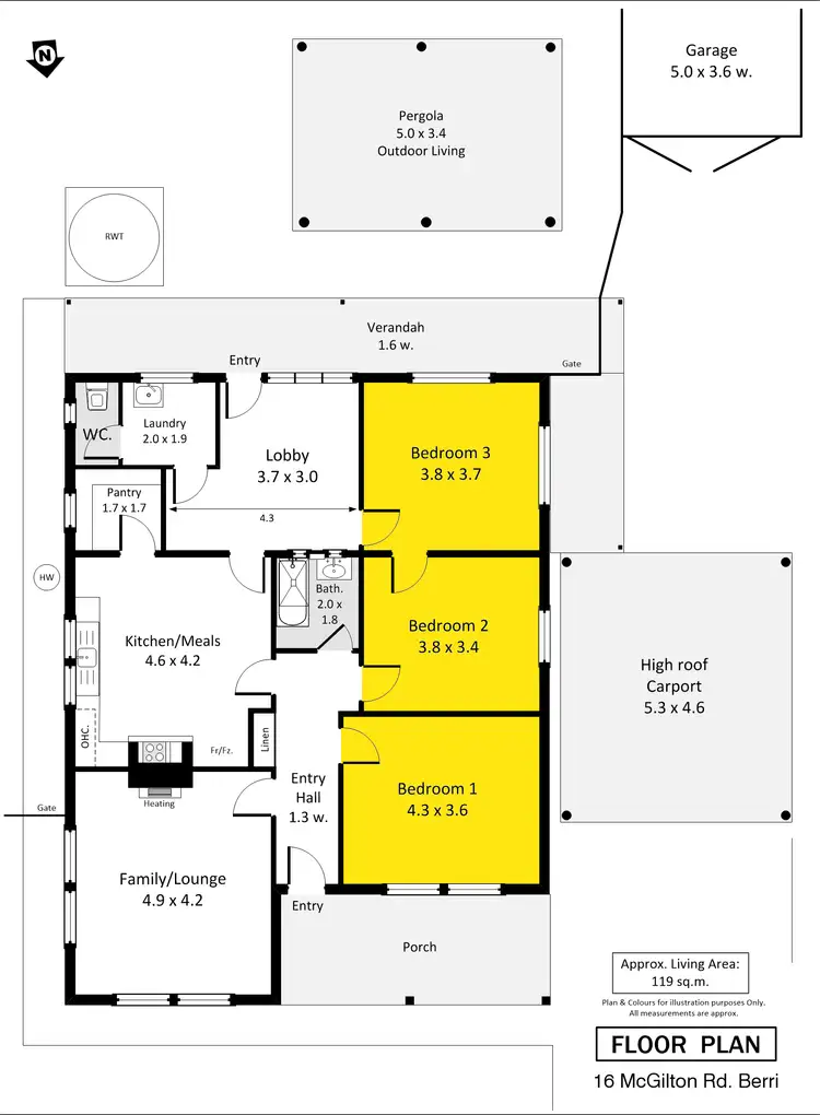 Floorplan of Homely house listing, 16 McGilton Road, Berri SA 5343