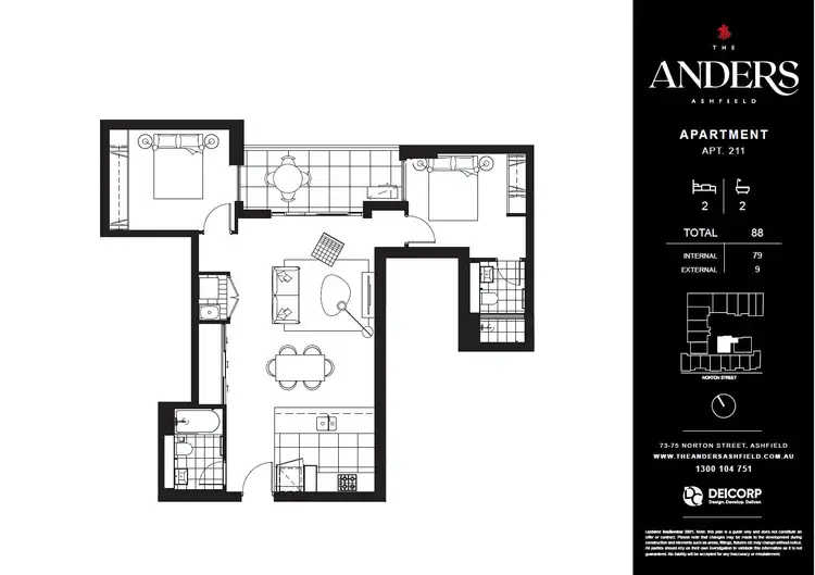 Floorplan of Homely apartment listing, 211/75 Norton Street, Ashfield NSW 2131