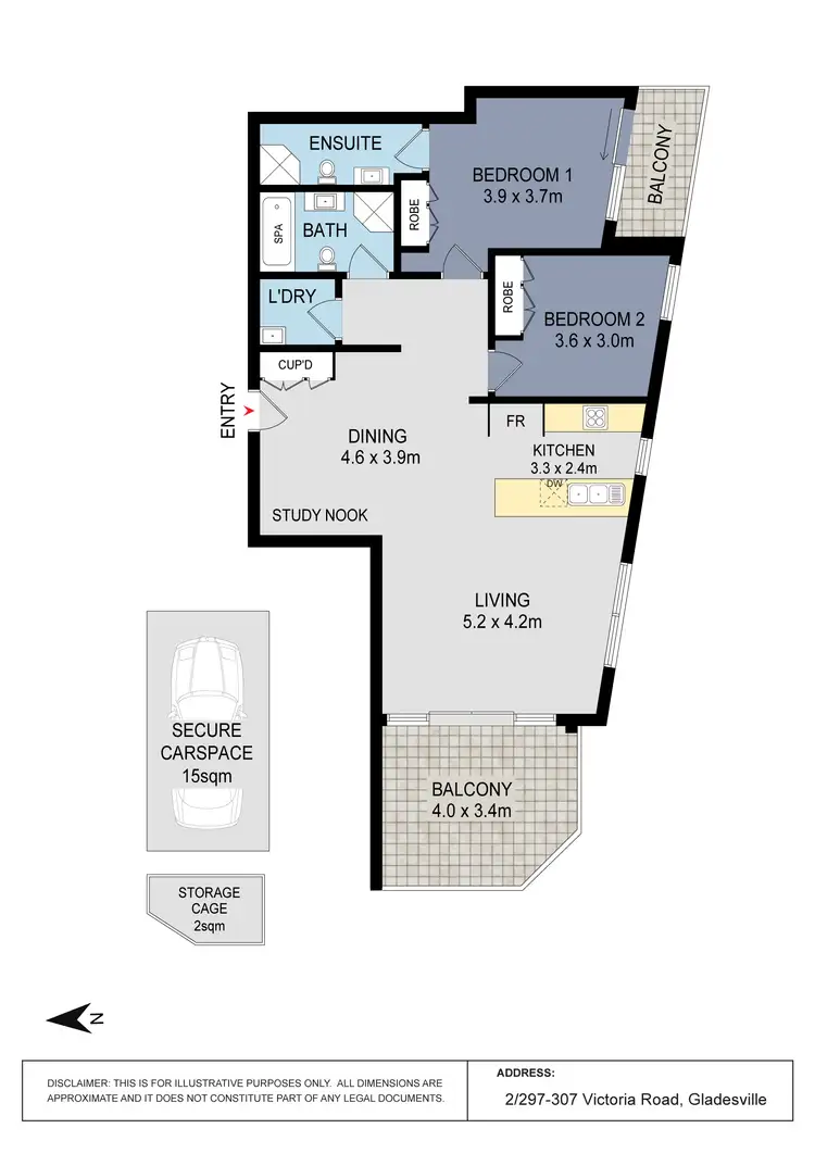 Floorplan of Homely apartment listing, 2/297-307 Victoria Road, Gladesville NSW 2111