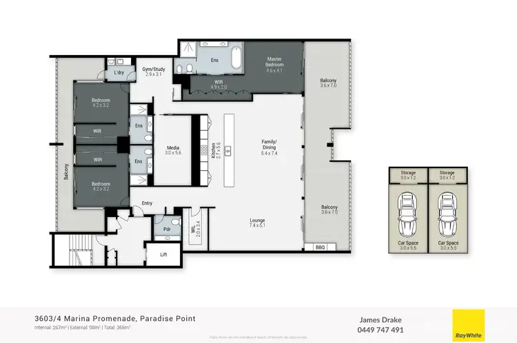 Floorplan of Homely apartment listing, 3603/4 Marina Promenade, Paradise Point QLD 4216