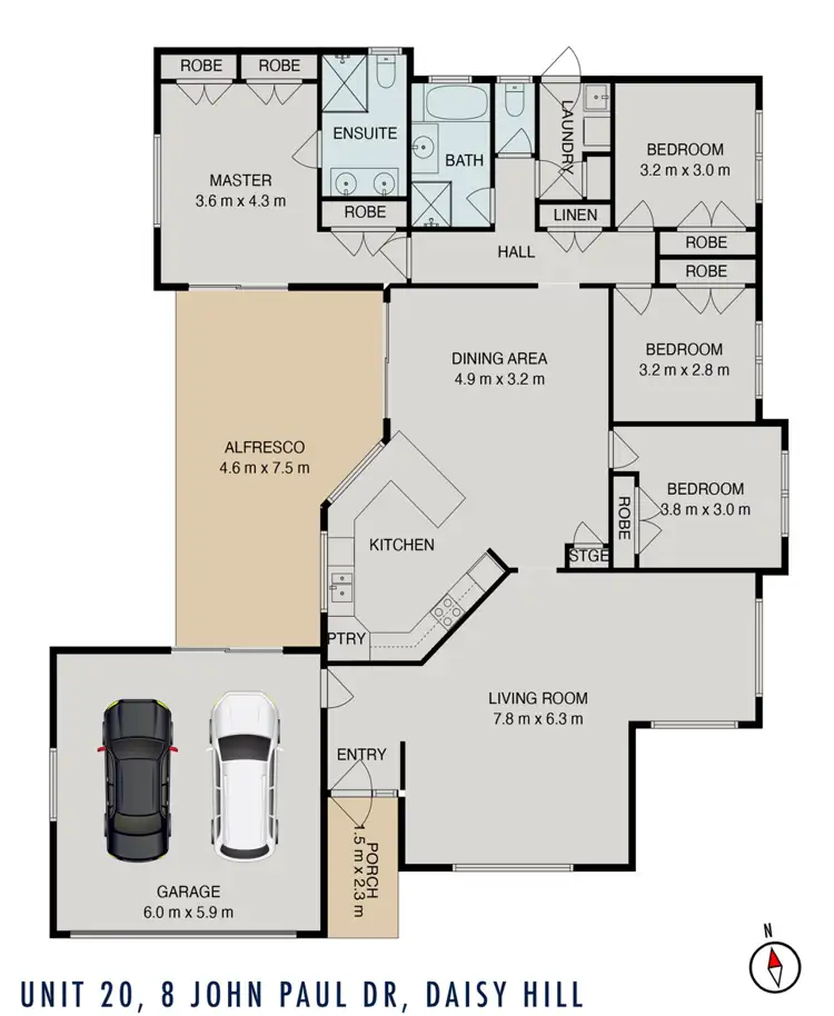 Floorplan of Homely house listing, 20/8 John Paul Drive, Daisy Hill QLD 4127