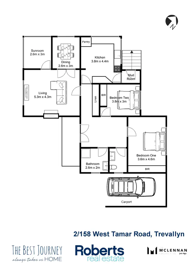 Floorplan of Homely house listing, 2/158 West Tamar Road, Trevallyn TAS 7250