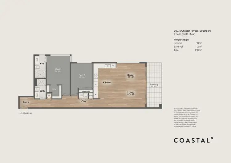 Floorplan of Homely apartment listing, 302/5 Chester Terrace, Southport QLD 4215