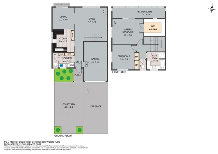 Floorplan of Homely apartment listing, 1/5-7 Hooker Boulevard, Broadbeach Waters QLD 4218