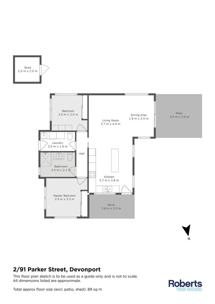Floorplan of Homely unit listing, 2/91 Parker Street, Devonport TAS 7310