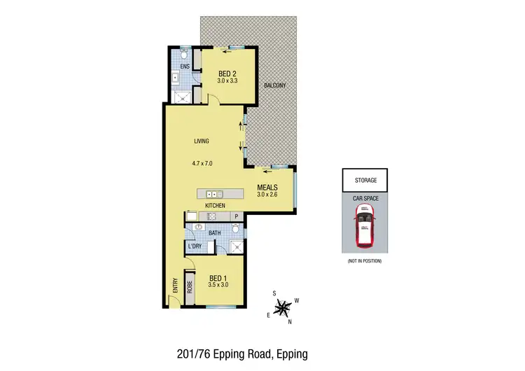 Floorplan of Homely apartment listing, 201/76 Epping Road, Epping VIC 3076
