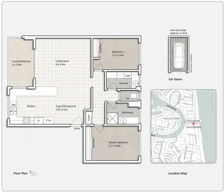 Floorplan of Homely unit listing, 4/4 Fern Street, Surfers Paradise QLD 4217