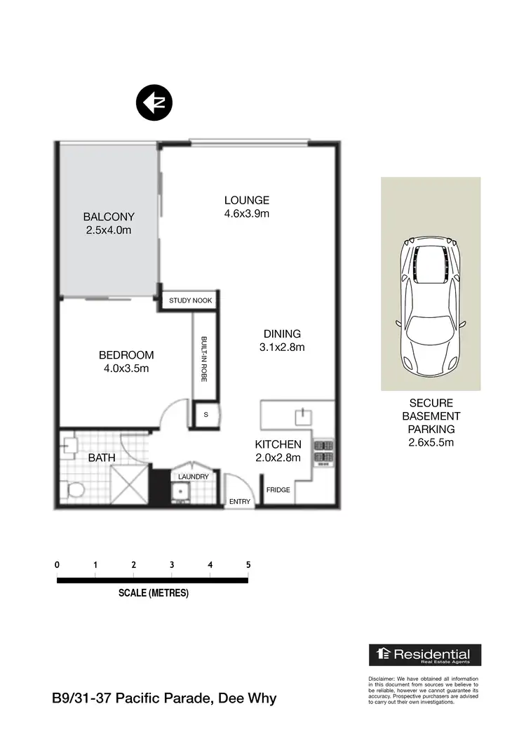 Floorplan of Homely unit listing, B9/31-37 Pacific Parade, Dee Why NSW 2099