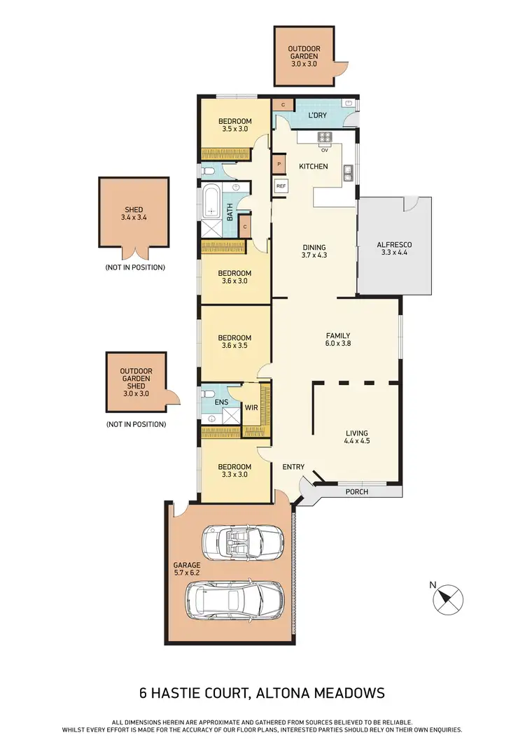 Floorplan of Homely house listing, 6 Hastie Court, Altona Meadows VIC 3028