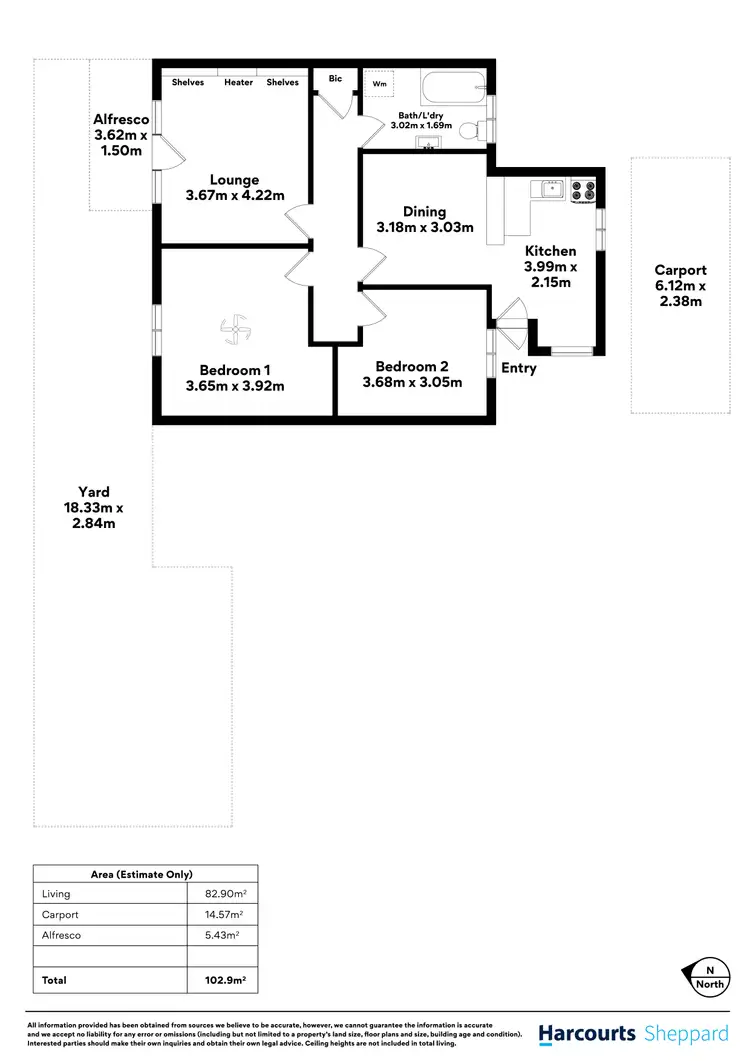 Floorplan of Homely unit listing, 2/1 Hardys Road, Underdale SA 5032