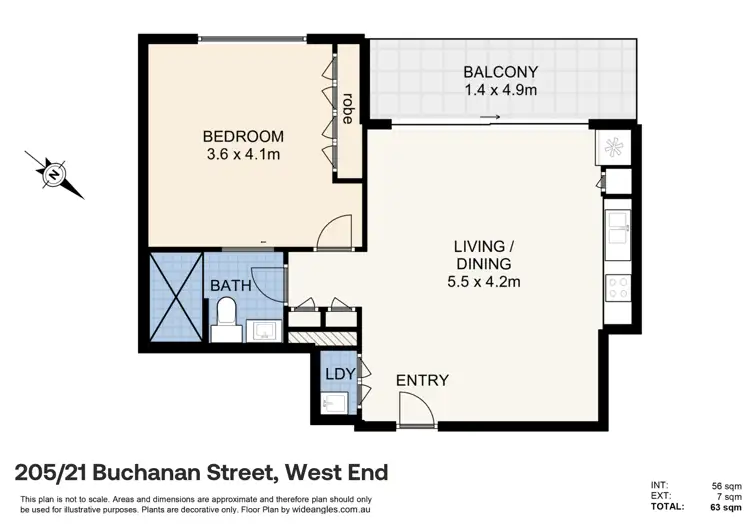 Floorplan of Homely apartment listing, 205/21 Buchanan Street, West End QLD 4101