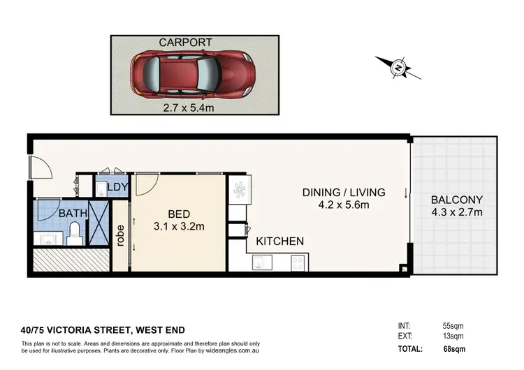 Floorplan of Homely apartment listing, 40/75 Victoria Street, West End QLD 4101