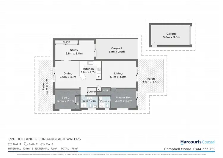 Floorplan of Homely villa listing, 1/20 Holland Court, Broadbeach Waters QLD 4218