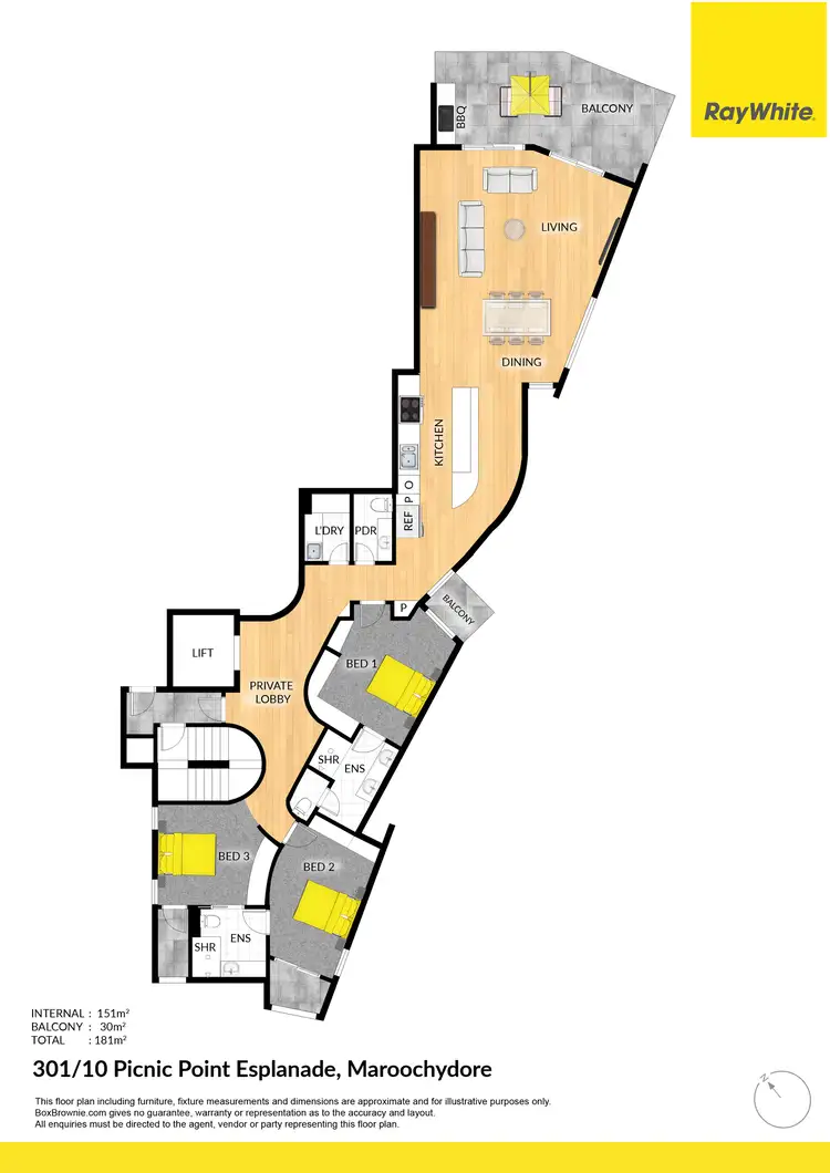 Floorplan of Homely unit listing, 301/10 Picnic Point Esplanade, Maroochydore QLD 4558