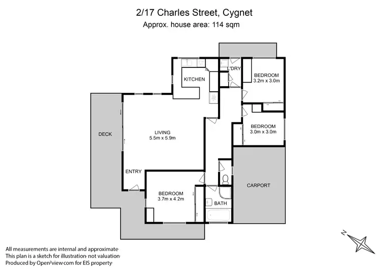 Floorplan of Homely townhouse listing, 2/17 Charles Street, Cygnet TAS 7112