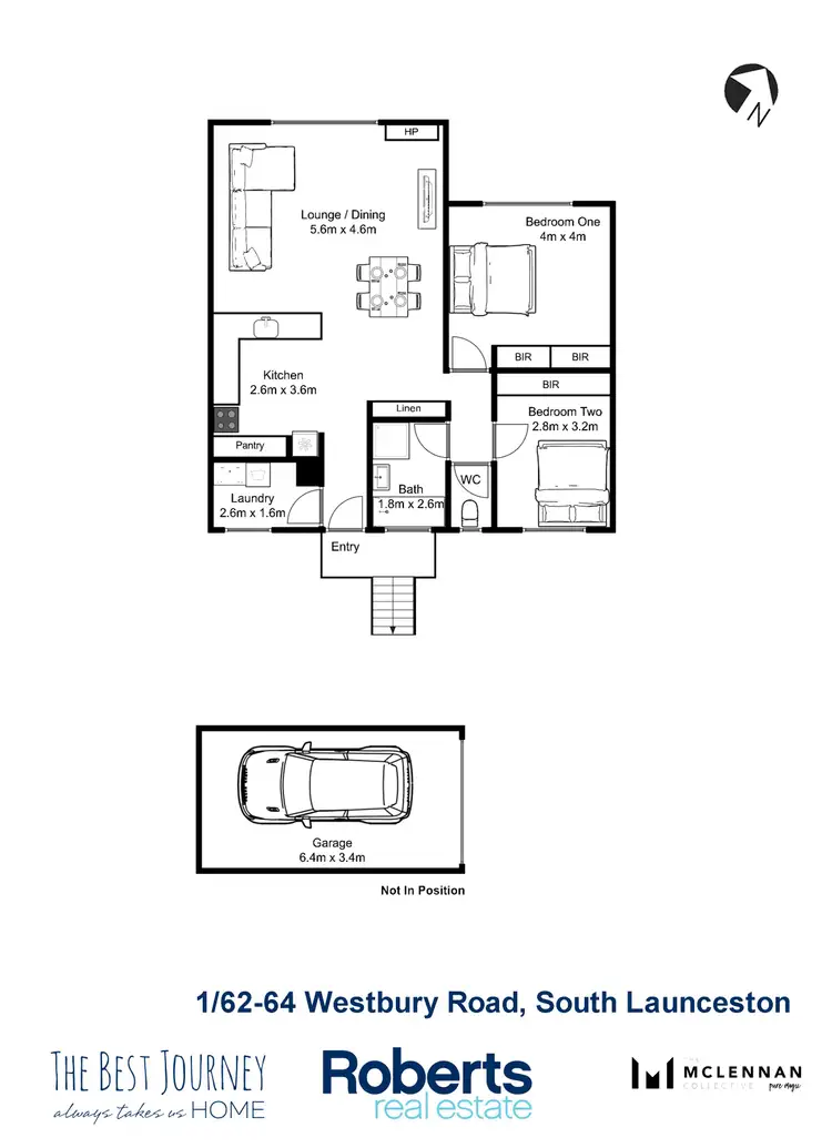 Floorplan of Homely unit listing, 1/62-64 Westbury Rd, South Launceston TAS 7249