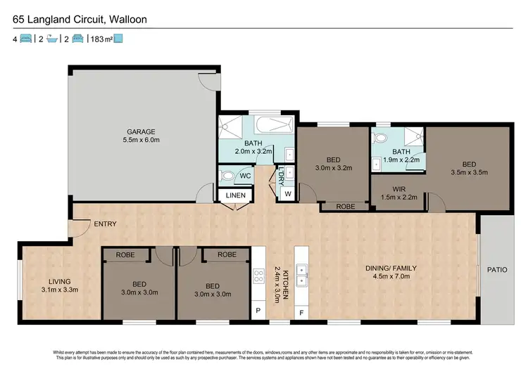 Floorplan of Homely house listing, 65 Langland Circuit, Walloon QLD 4306