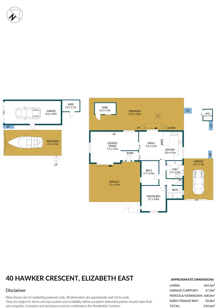Floorplan of Homely house listing, 40 Hawker Crescent, Elizabeth East SA 5112