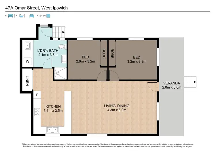 Floorplan of Homely house listing, 47A Omar Street, West Ipswich QLD 4305