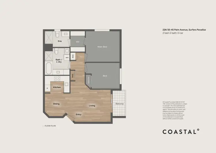 Floorplan of Homely apartment listing, 224/35-45 Palm Avenue, Surfers Paradise QLD 4217
