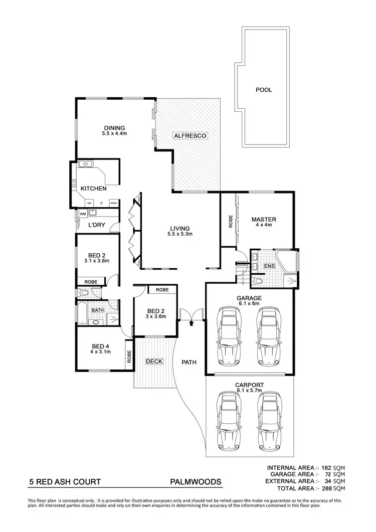 Floorplan of Homely house listing, 5 Red Ash Court, Palmwoods QLD 4555