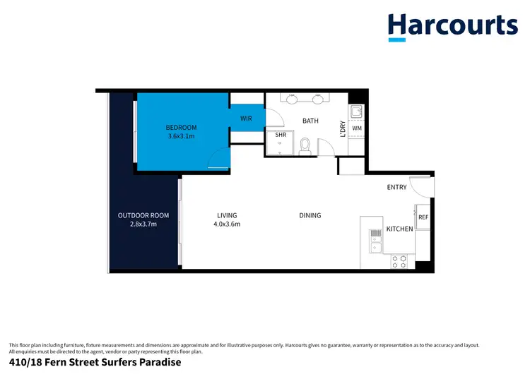 Floorplan of Homely apartment listing, 410/18 Fern Street, Surfers Paradise QLD 4217