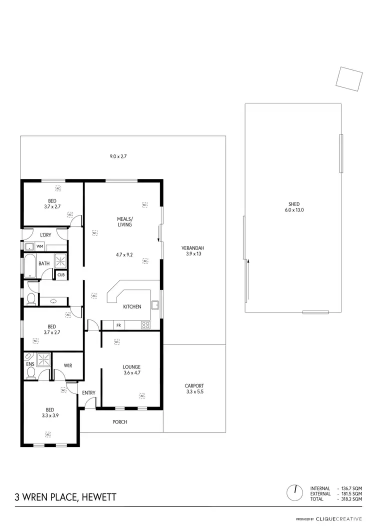 Floorplan of Homely house listing, 3 Wren Place, Hewett SA 5118
