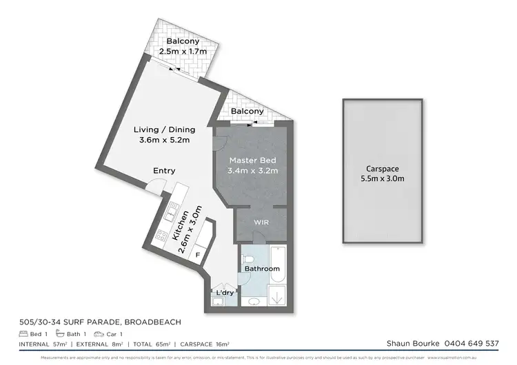 Floorplan of Homely apartment listing, 505/30-34 Surf Parade, Broadbeach QLD 4218