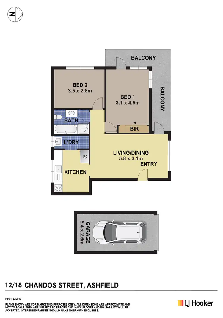 Floorplan of Homely apartment listing, 12/18 Chandos Street, Ashfield NSW 2131