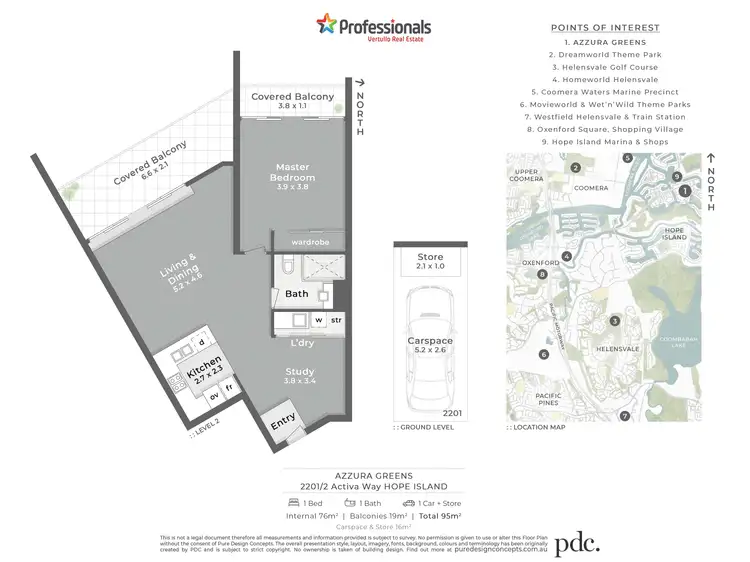 Floorplan of Homely apartment listing, 2201/2 Activa Way, Hope Island QLD 4212