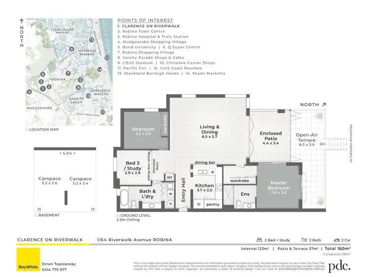 Floorplan of Homely apartment listing, 1/64 Riverwalk Avenue, Robina QLD 4226