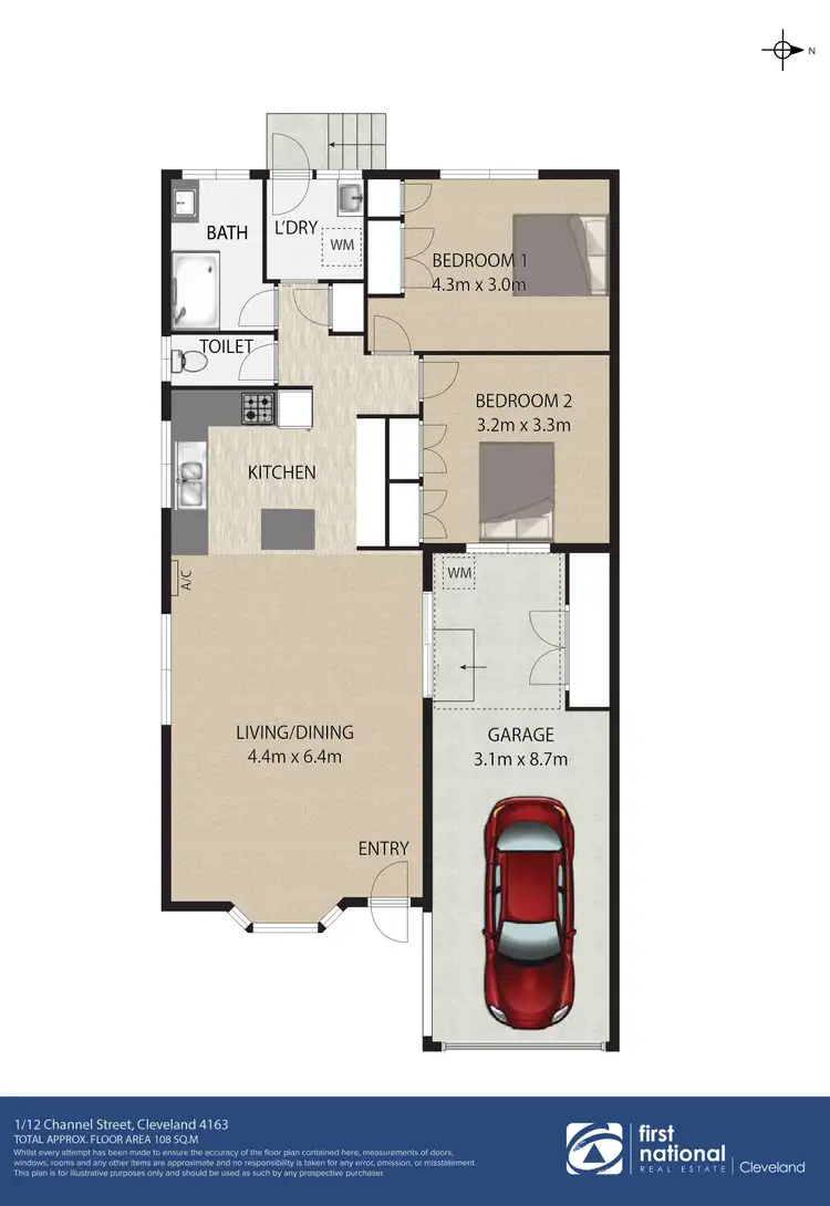 Floorplan of Homely unit listing, 1/12 Channel Street, Cleveland QLD 4163