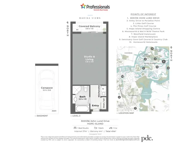 Floorplan of Homely apartment listing, 3001/56 John Lund Drive, Hope Island QLD 4212