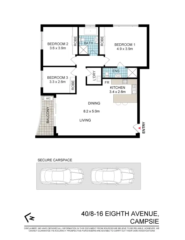 Floorplan of Homely apartment listing, 40/8-16 Eighth Avenue, Campsie NSW 2194