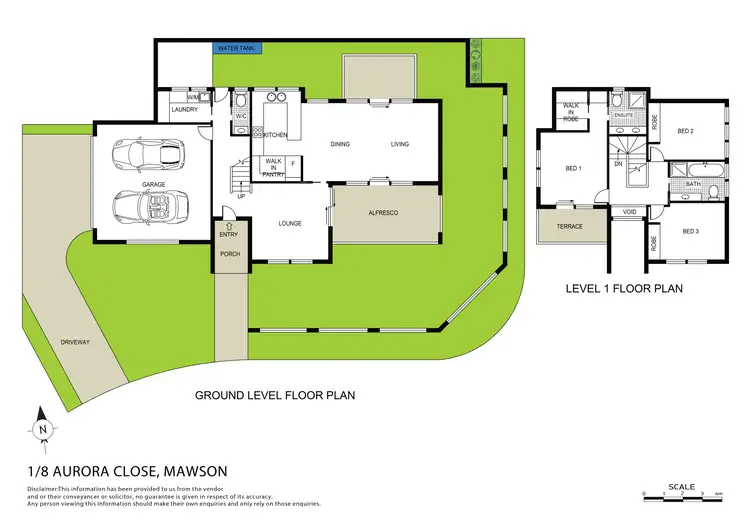Floorplan of Homely townhouse listing, 1/8 Aurora Close, Mawson ACT 2607