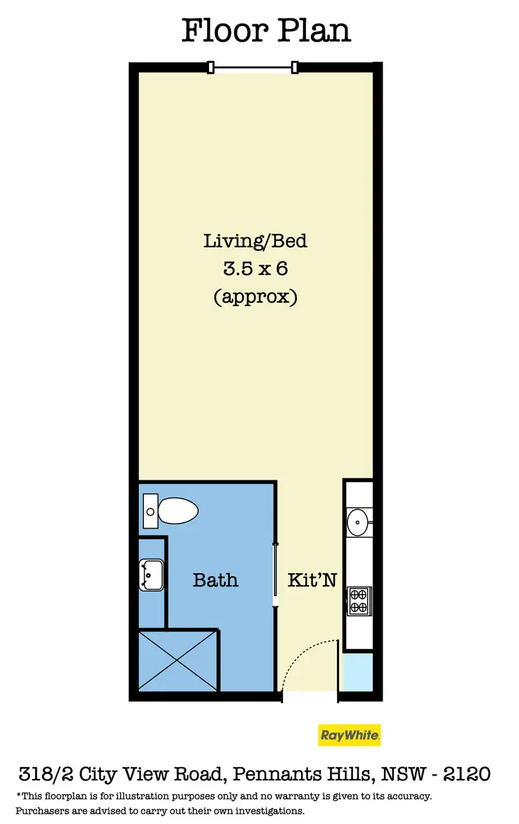 Floorplan of Homely studio listing, 318/2 City View Road, Pennant Hills NSW 2120